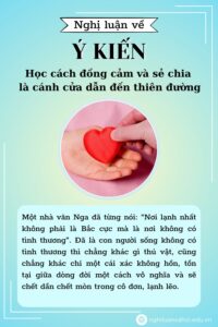 Nghị luận Học cách đồng cảm và sẻ chia là cánh cửa dẫn đến thiên đường