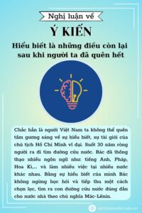 Nghị luận Hiểu biết là những điều còn lại sau khi người ta đã quên hết