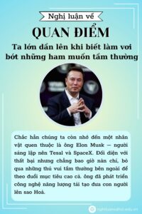 Nghị luận Ta lớn dần lên khi biết làm vơi bớt những ham muốn tầm thường