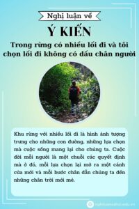 Nghị luận Trong rừng có nhiều lối đi và tôi chọn lối đi không có dấu chân người