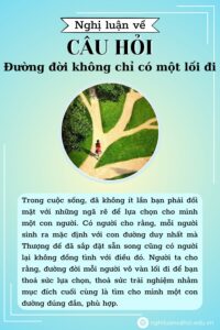 Nghị luận Đường đời không chỉ có một lối đi