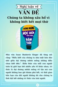 Nghị luận Chúng ta không xấu hổ vì không biết hết mọi thứ