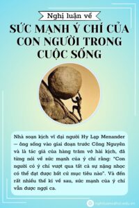 Nghị luận bàn về sức mạnh ý chí của con người trong cuộc sống