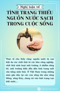 Nghị luận về tình trạng thiếu nguồn nước sạch trong cuộc sống