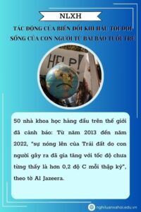 Suy nghĩ của em về những tác động của biến đổi khí hậu tới đời sống của con người từ bài báo Tuổi trẻ