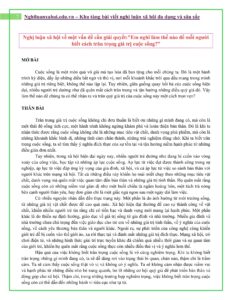 Em nghĩ làm thế nào để mỗi người biết cách trân trọng giá trị cuộc sống