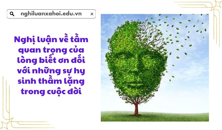 Nghị luận về tầm quan trọng của lòng biết ơn đối với những sự hy sinh thầm lặng trong cuộc đời